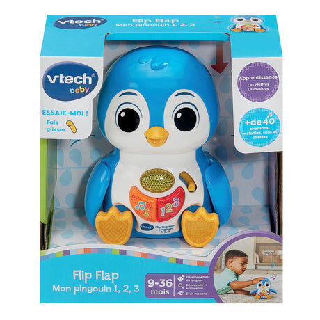 VTECH BABY - FLIP FLAP MON PINGOUIN 1,2,3 - Bleu