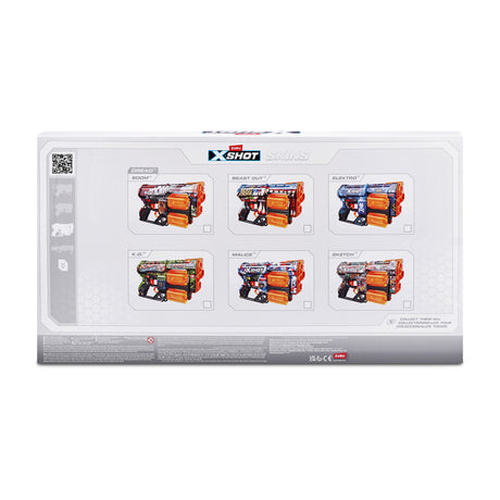 Pack Blasters - ZURU - XSHOT Skins Dread 2PK - Blasters double canon rotatif avec 48 fléchettes et tir a 27 metres