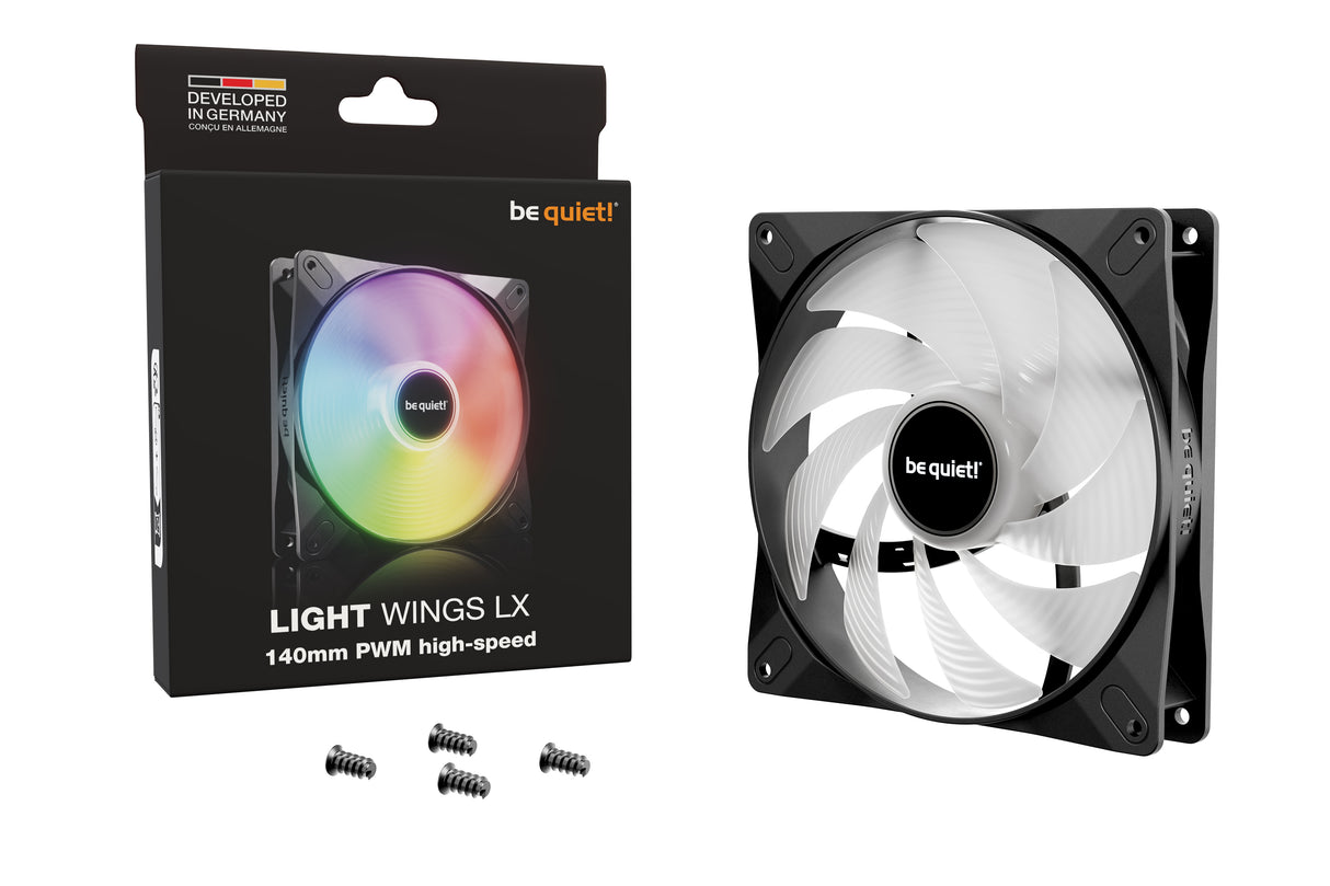 Ventilateur de boitier be quiet! Light Wings LX High Speed RGB - 14cm (Noir)