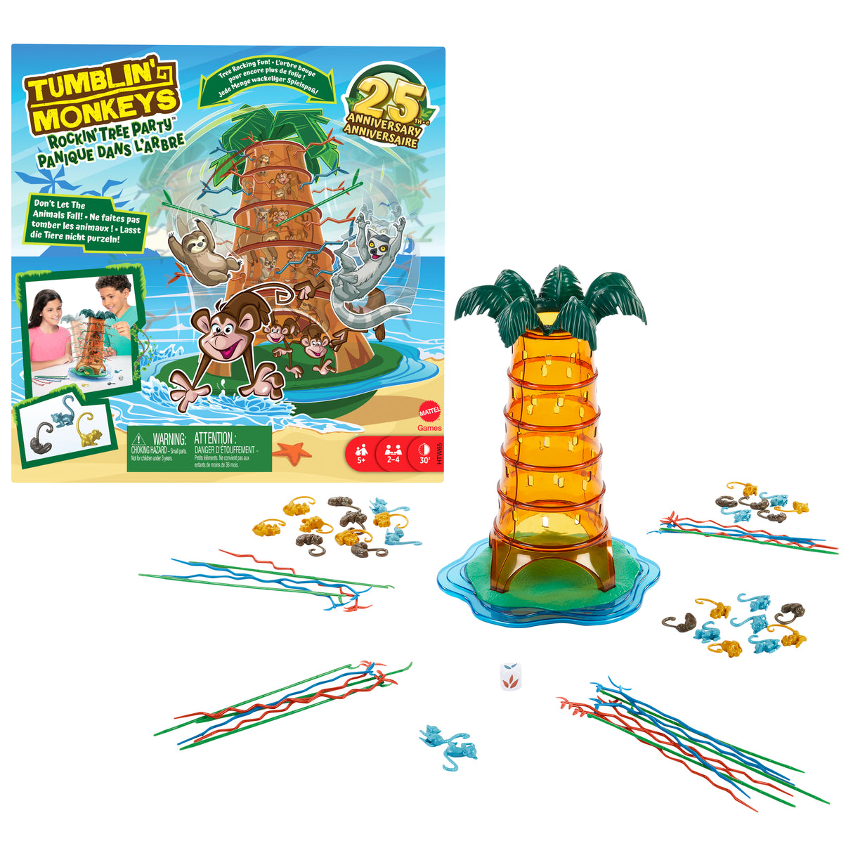 SOS Ouistiti : Panique dans l'arbre-Jeu de société familial HTW65 Mattel Games
