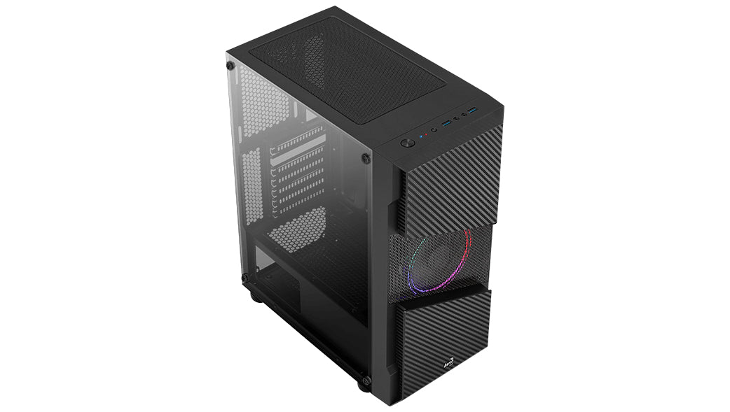 Boitier Moyen Tour ATX AeroCool Menace Saturn F RGB avec panneau vitré (Noir)