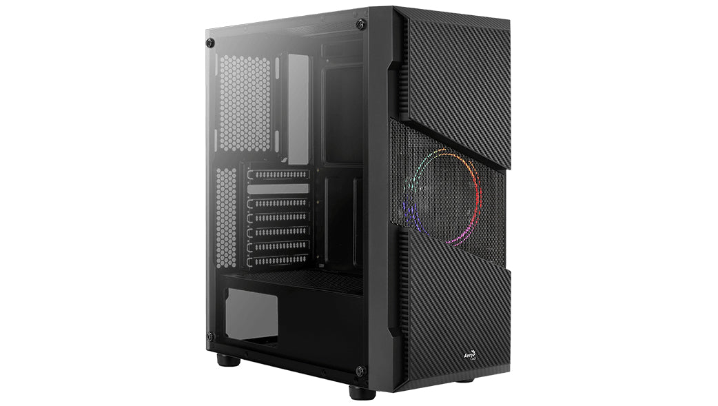 Boitier Moyen Tour ATX AeroCool Menace Saturn F RGB avec panneau vitré (Noir)