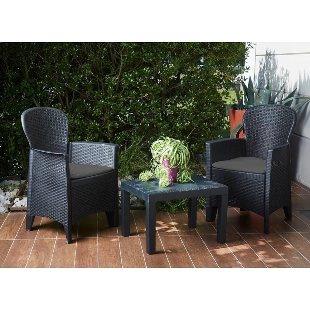 ProGarden Garden set with cushions 3 pcs Akita Anthracite