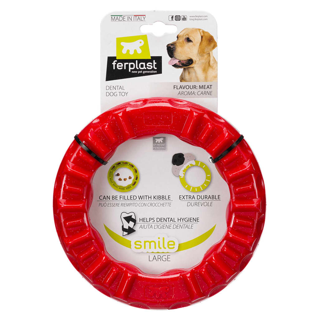 Ferplast Jouet dentaire pour chien Smile L 20x18x4 cm Rouge