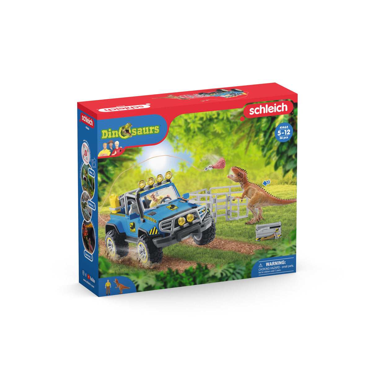 Coffret Voiture tout-terrain avec avant-poste Dino, jouet dinosaure pour enfants, des 4 ans, Schleich 41464 DINOSAURS