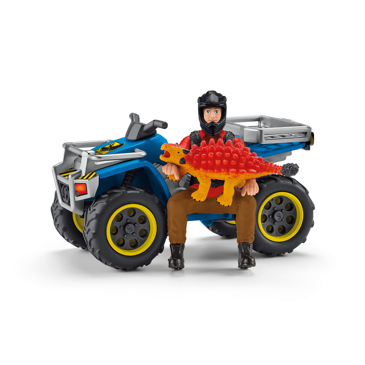 Coffret Fuite sur quad face au vélociraptor, ensemble de jouets Préhistoriques de 5 pieces, Schleich 41466 Dinosaurs, des 4 ans
