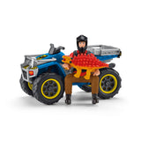 Coffret Fuite sur quad face au vélociraptor, ensemble de jouets Préhistoriques de 5 pieces, Schleich 41466 Dinosaurs, des 4 ans
