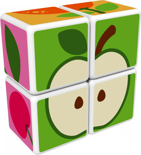 Blocs magnétiques - GEOMAG - Magicube 131 - 7 pieces - Fruits imprimés - Cartes incluses