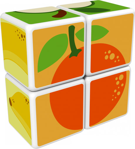 Blocs magnétiques - GEOMAG - Magicube 131 - 7 pieces - Fruits imprimés - Cartes incluses