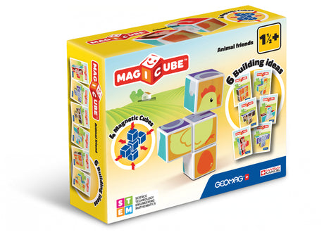 Blocs magnétiques - GEOMAG - Magicube 132 - 7 pieces - Animaux imprimés - Cartes incluses