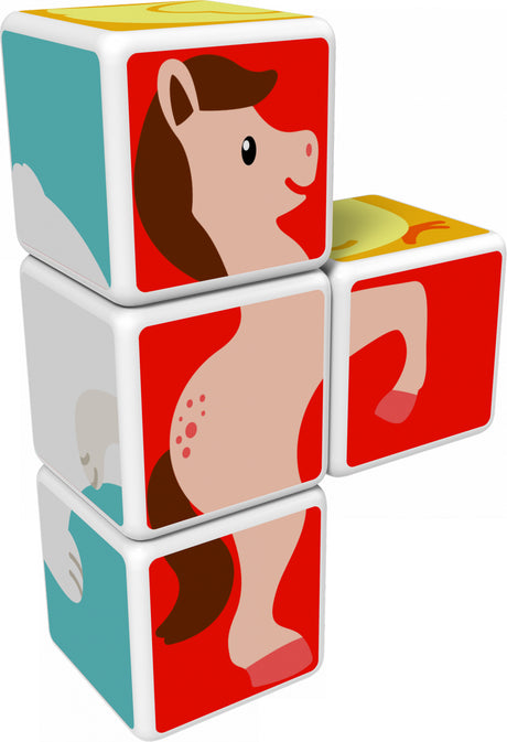 Blocs magnétiques - GEOMAG - Magicube 132 - 7 pieces - Animaux imprimés - Cartes incluses