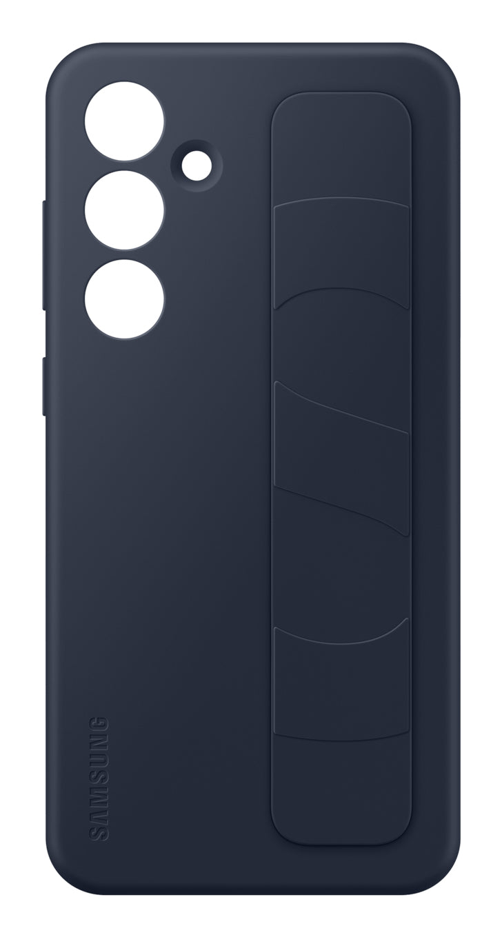Coque en silicone avec laniere pour Samsung Galaxy S24 FE Bleu foncť