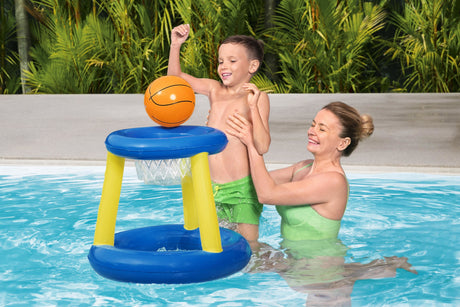 Jeu de piscine Panier de Basket flottant - BESTWAY - 52418 - Ballon, 3 anneaux, diametre 61 cm