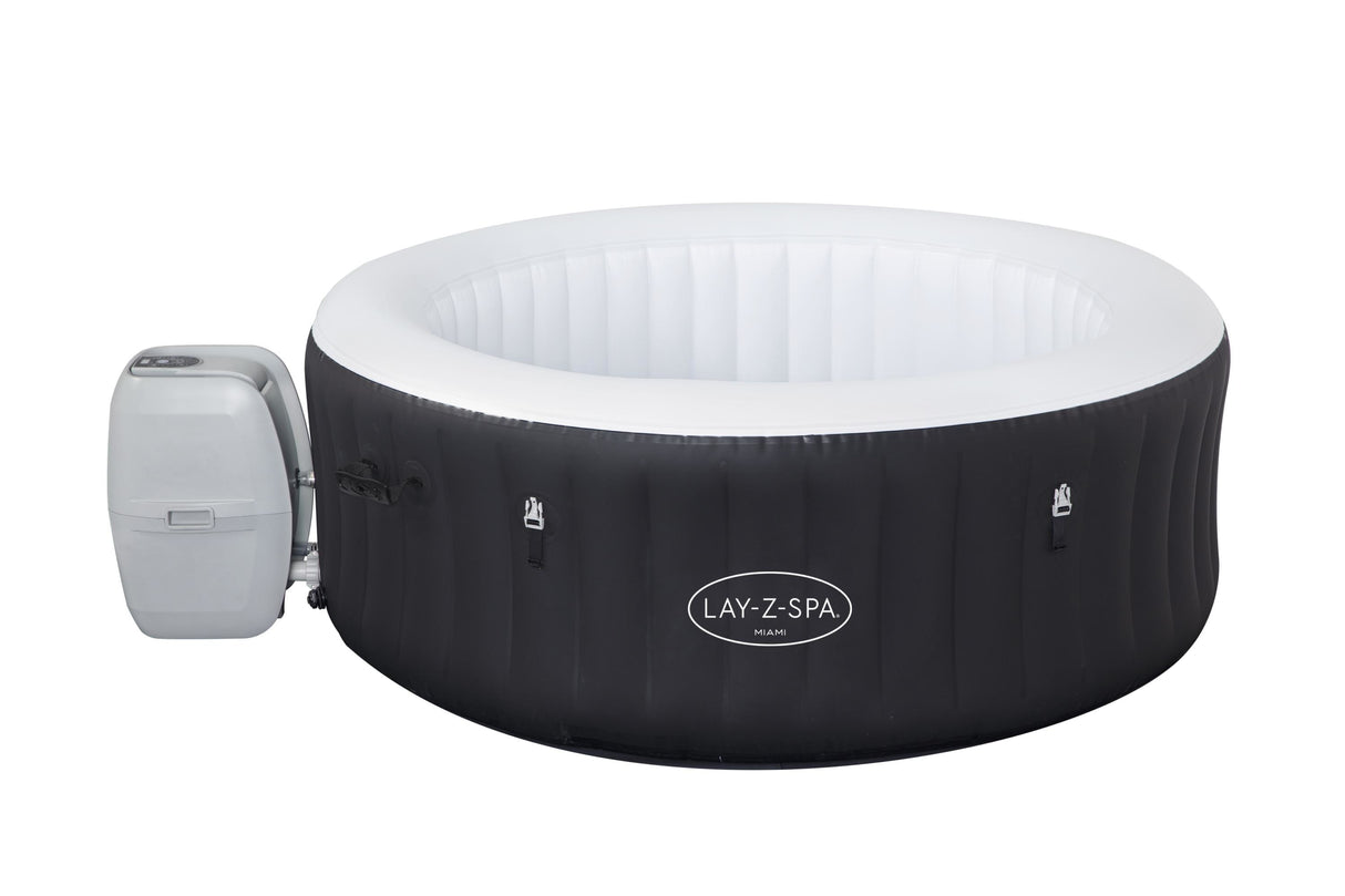 Spa gonflable BESTWAY - Lay-Z-Spa Miami - 120 airjets - 180 x 66 cm - 2 a 4 places - Rond (couverture, cartouche, diffuseur)
