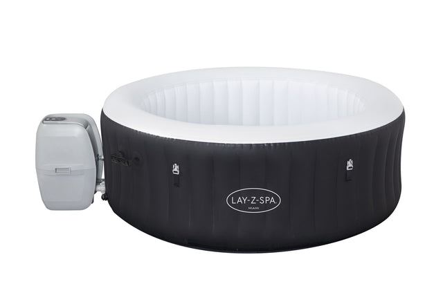 Spa gonflable BESTWAY - Lay-Z-Spa Miami - 120 airjets - 180 x 66 cm - 2 a 4 places - Rond (couverture, cartouche, diffuseur)