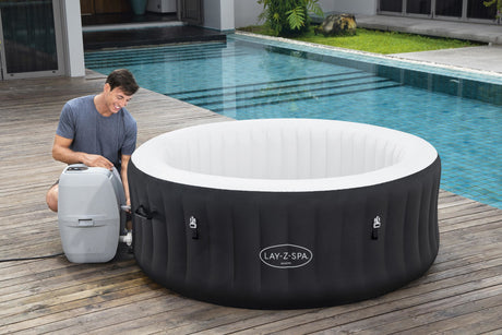 Spa gonflable BESTWAY - Lay-Z-Spa Miami - 120 airjets - 180 x 66 cm - 2 a 4 places - Rond (couverture, cartouche, diffuseur)