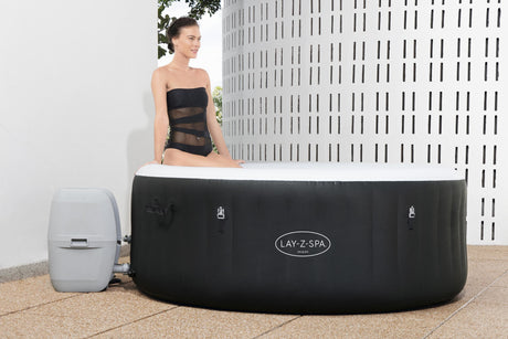 Spa gonflable BESTWAY - Lay-Z-Spa Miami - 120 airjets - 180 x 66 cm - 2 a 4 places - Rond (couverture, cartouche, diffuseur)