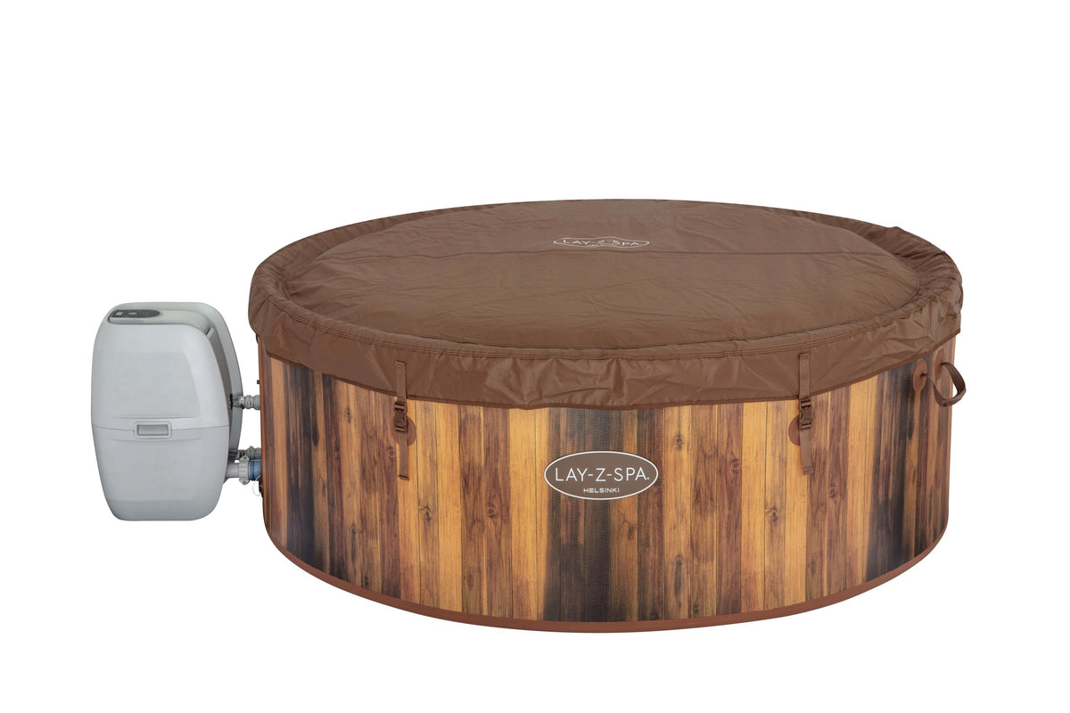 Spa gonflable BESTWAY - Lay-Z-Spa Helsinki - 180 airjets - 180 x 66 cm - 5 a 7 places - Rond (couverture, cartouche, diffuseur)