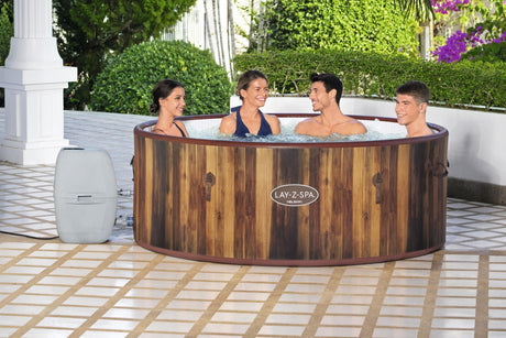 Spa gonflable BESTWAY - Lay-Z-Spa Helsinki - 180 airjets - 180 x 66 cm - 5 a 7 places - Rond (couverture, cartouche, diffuseur)