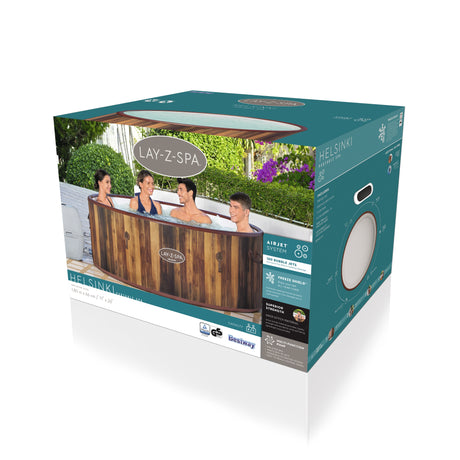 Spa gonflable BESTWAY - Lay-Z-Spa Helsinki - 180 airjets - 180 x 66 cm - 5 a 7 places - Rond (couverture, cartouche, diffuseur)