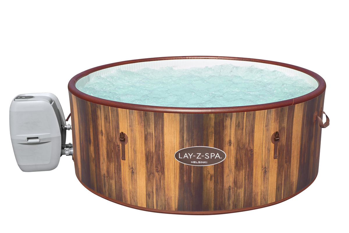 Spa gonflable BESTWAY - Lay-Z-Spa Helsinki - 180 airjets - 180 x 66 cm - 5 a 7 places - Rond (couverture, cartouche, diffuseur)