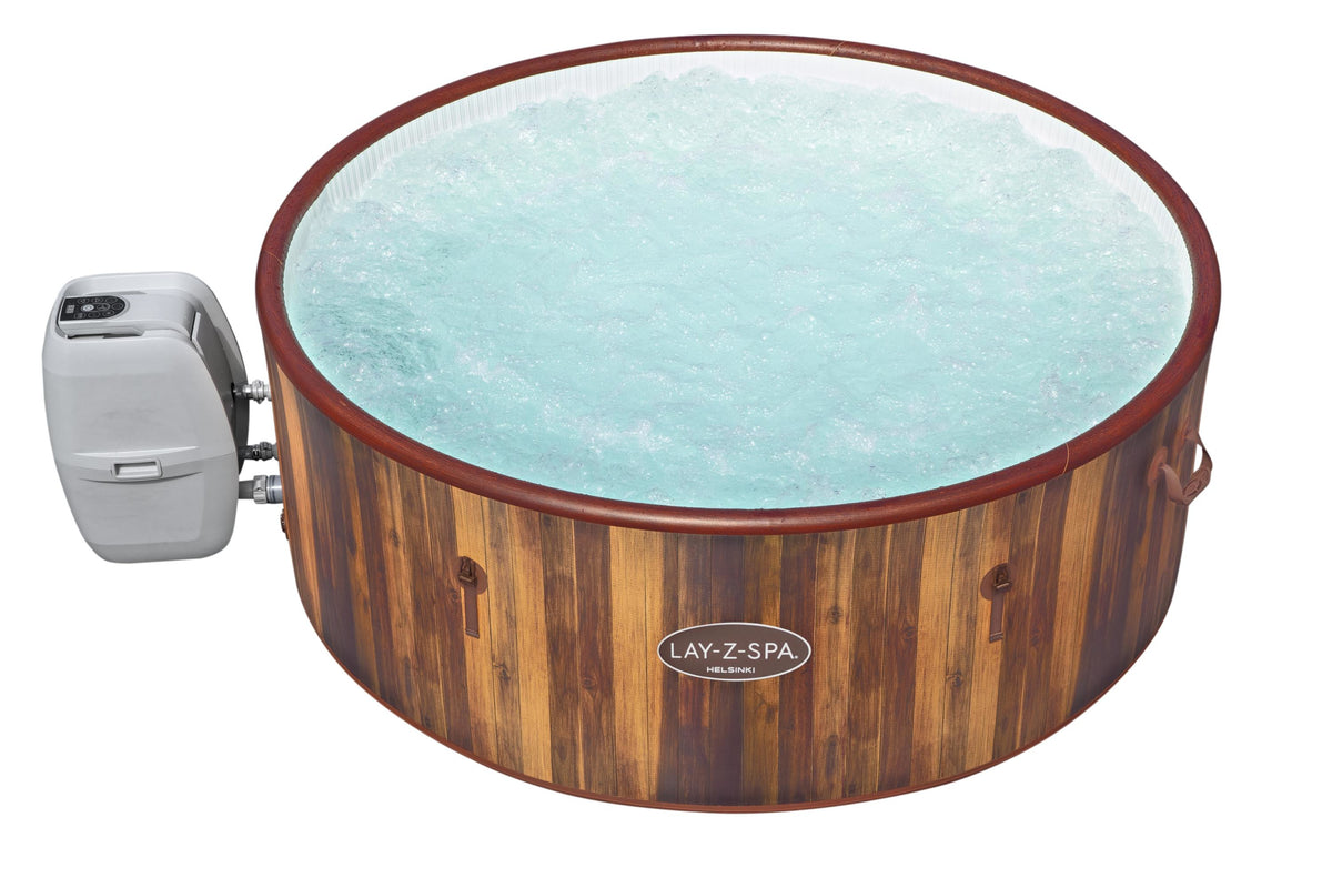 Spa gonflable BESTWAY - Lay-Z-Spa Helsinki - 180 airjets - 180 x 66 cm - 5 a 7 places - Rond (couverture, cartouche, diffuseur)