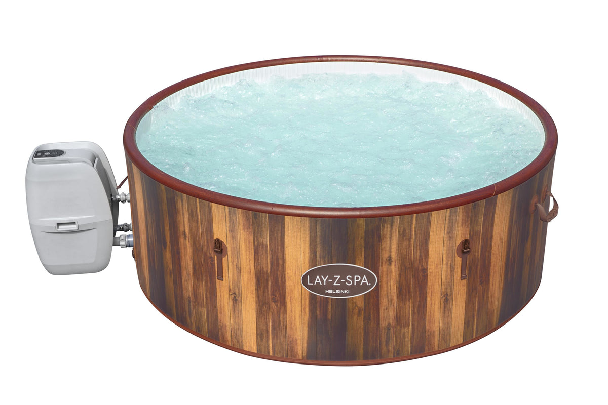 Spa gonflable BESTWAY - Lay-Z-Spa Helsinki - 180 airjets - 180 x 66 cm - 5 a 7 places - Rond (couverture, cartouche, diffuseur)