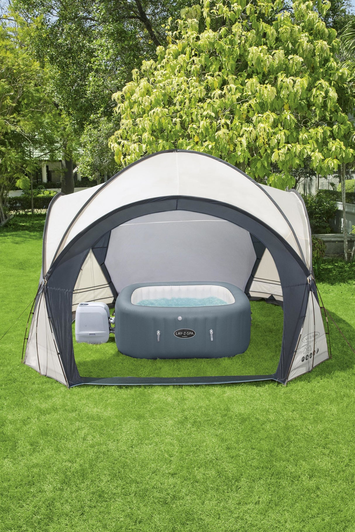 Dôme de protection pour spa Lay-Z-Spa - BESTWAY - 390x390x255 cm - Gris - Protection anti-UV
