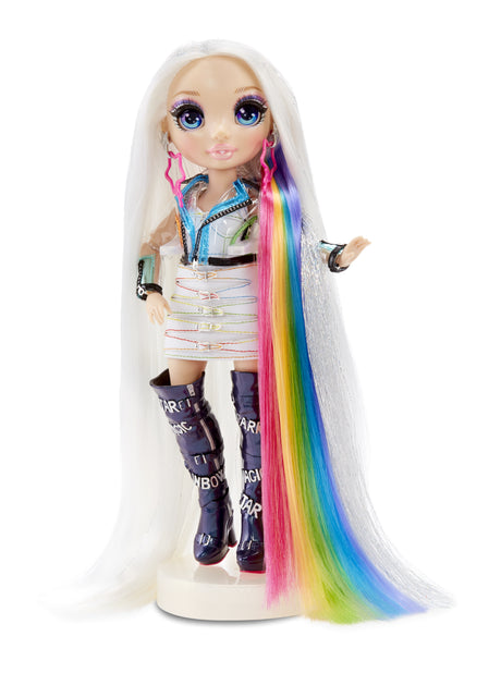 Rainbow High Hair Studio|Studio de coiffure - 1 poupée 27 cm + produits de coloration pour cheveux et accessoires