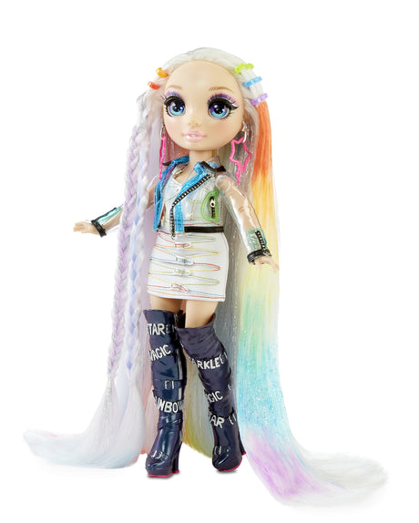 Rainbow High Hair Studio|Studio de coiffure - 1 poupée 27 cm + produits de coloration pour cheveux et accessoires