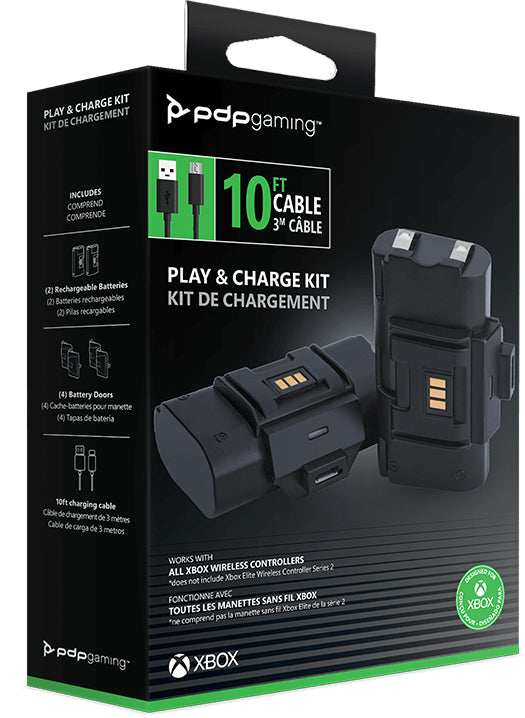 Kit Play & Charge pour manette - PDP - Xbox One et Series X|S - Noir
