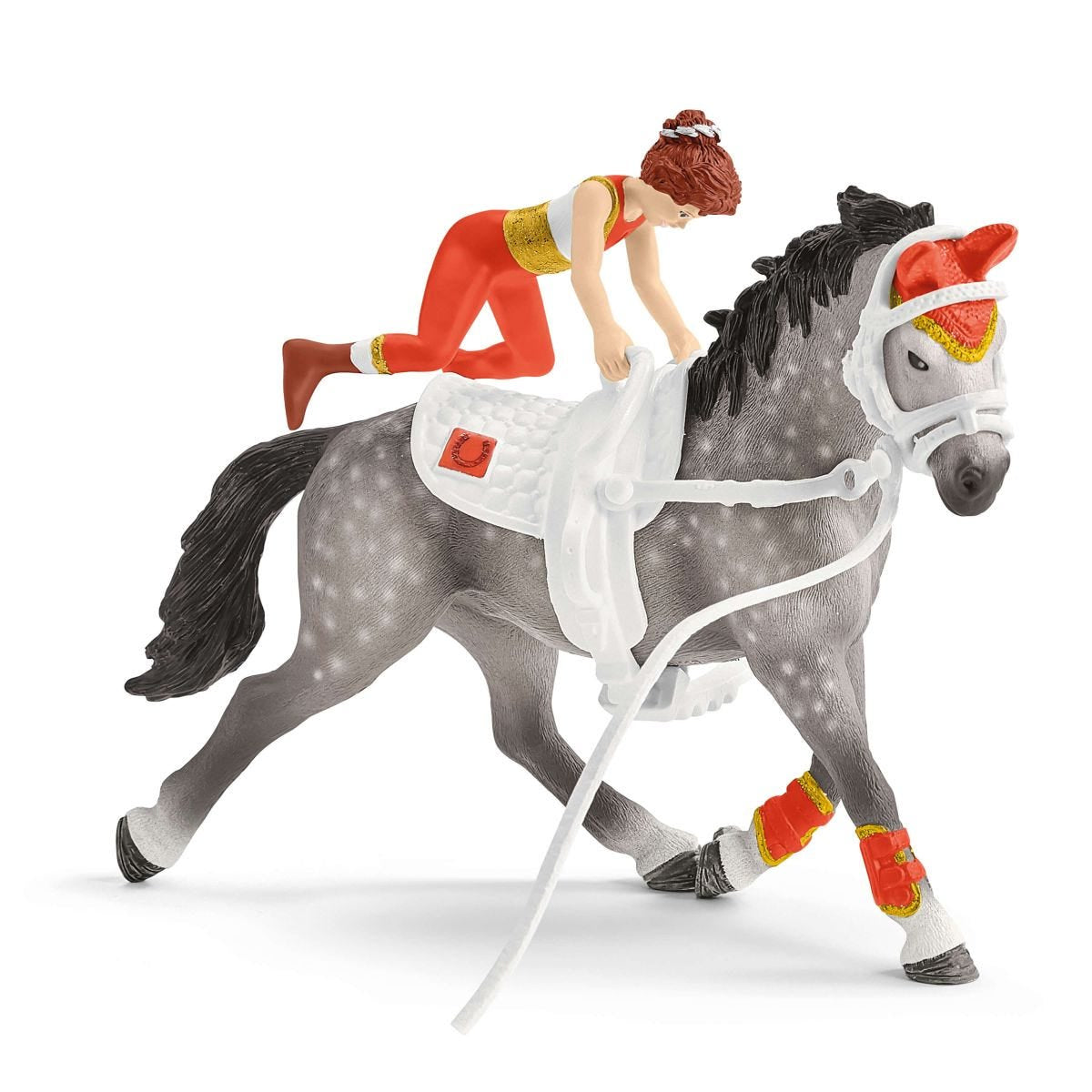 Coffret d'entraînement a la voltige de Mia, coffret schleich avec 18 éléments inclus dont 1 cheval schleich et 2 personnages,