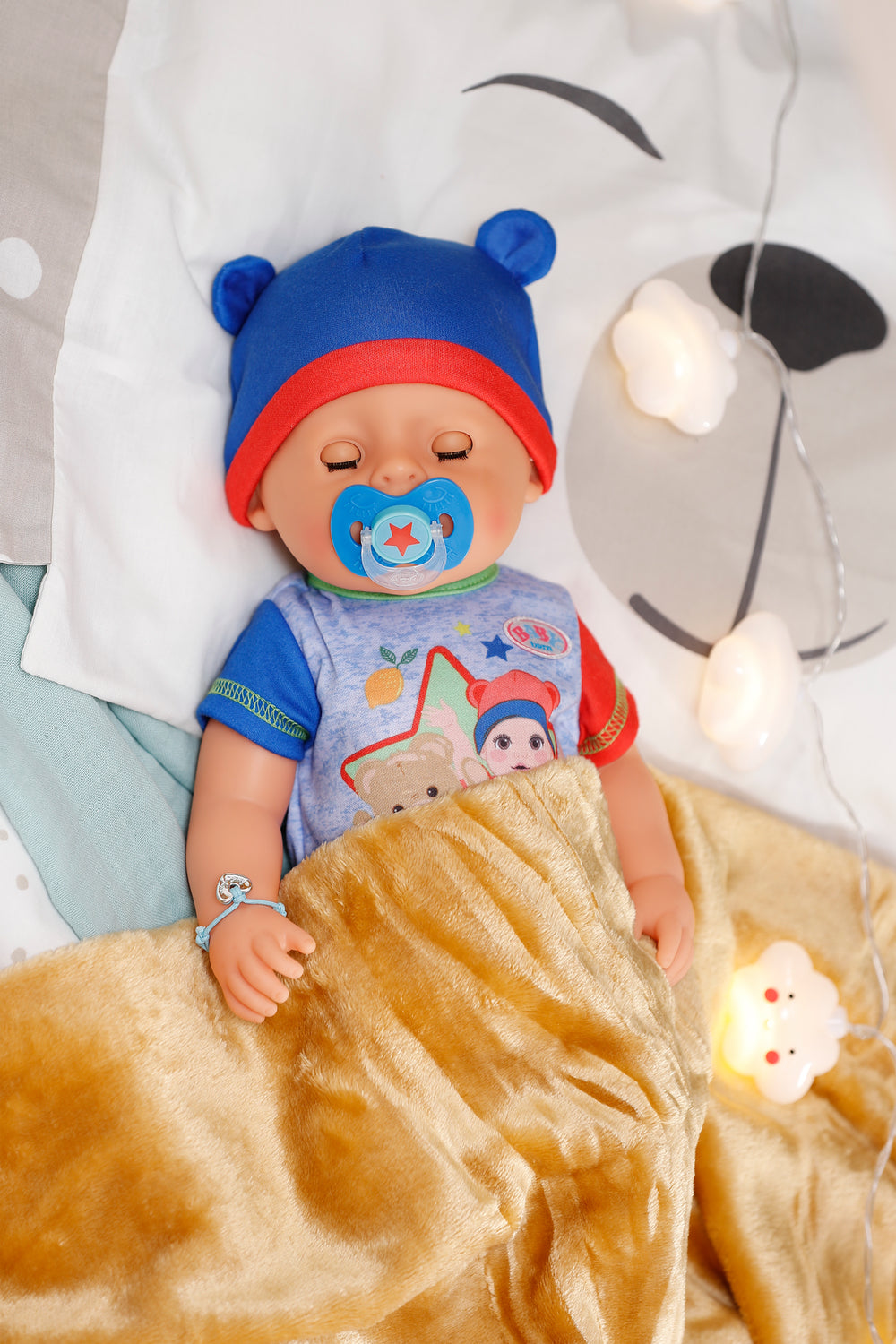 Poupon - BABY BORN - Jonas - 10 fonctions réalistes - 10 accessoires - Bleu et Rouge - 43cm - Des 3 ans
