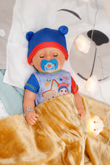 Poupon - BABY BORN - Jonas - 10 fonctions réalistes - 10 accessoires - Bleu et Rouge - 43cm - Des 3 ans