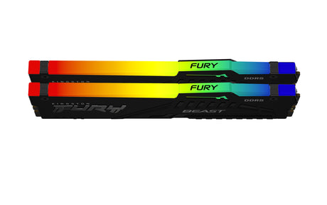 Kit Barrettes mémoire 32Go (2x16Go) DIMM DDR5 Kingston Fury Beast RGB  5600MHz CL40 (Noir)