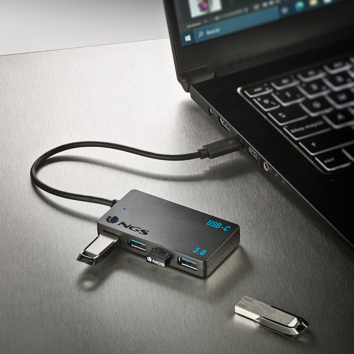 Hub USB-C 3.0 NGS Wonder iHub4 - 4 ports (Noir)