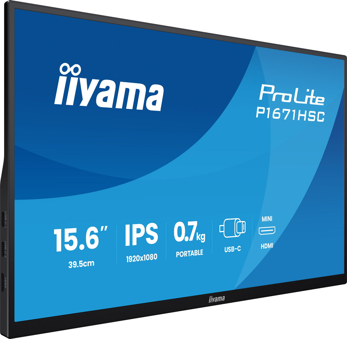 Ecran PC Portable - IIYAMA - 16 - Full HD - Dalle IPS - 8ms - Prolite P1671HSC-B1