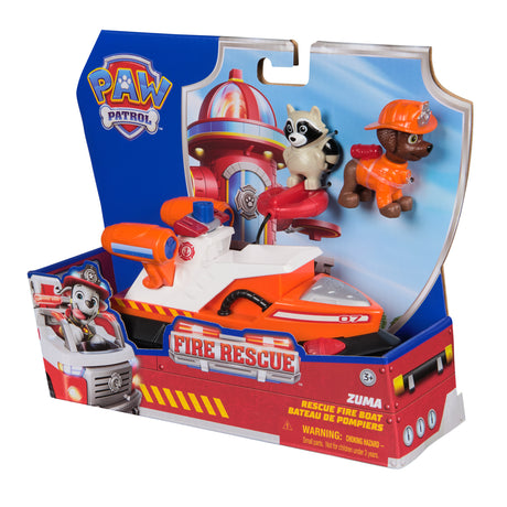 Figurine Zuma - Véhicules + Raton laveur - des 3 ans - Fire Rescue - La Pat'Patrouille