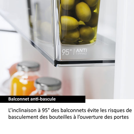 Réfrigérateur Américain - HAIER - HSW59F18EIMM - Classe E - 601 L - 36 dB - Platinium