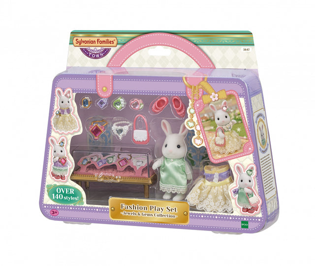 Figurines miniatures - SYLVANIAN FAMILIES - 5647 - La valisette de mode et grande soeur Lapin neige