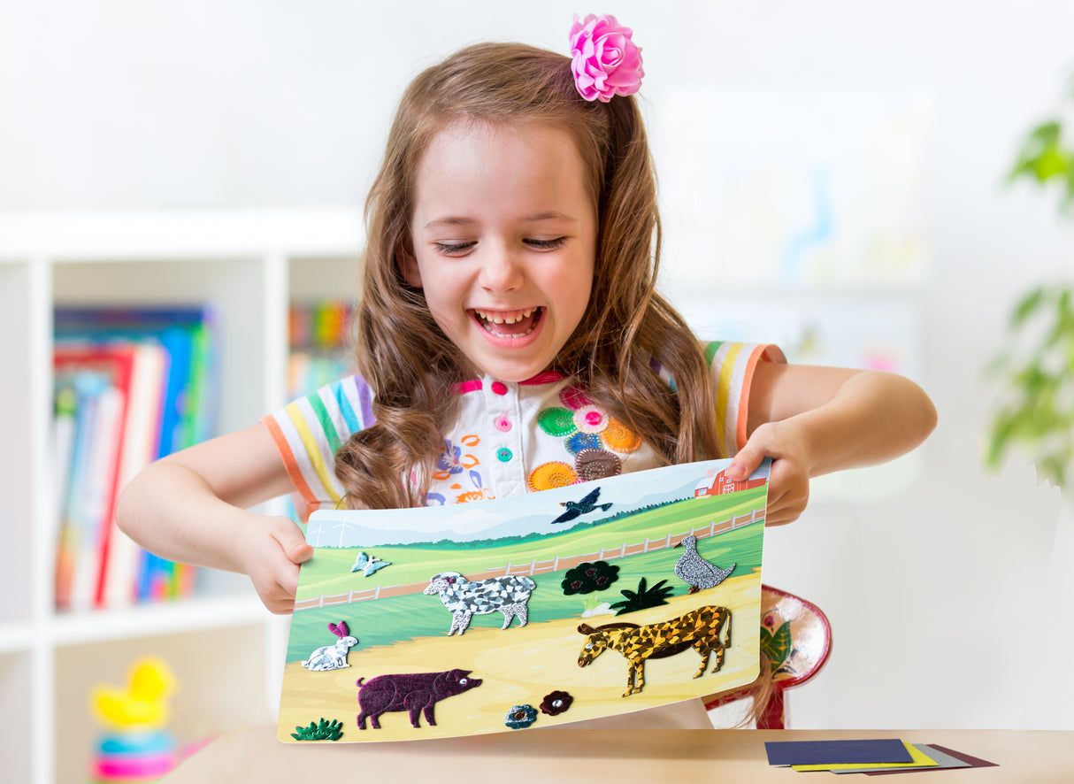 Activité créative - MEGABLEU - Foil Fun - Royaume des Animaux - oeuvres magiques faciles a créer