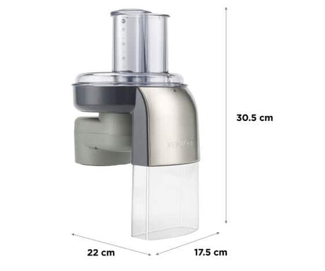 Râpe-éminceur KENWOOD AT340 - Double cheminée avec gobelet doseur - 7 disques en acier inoxydable