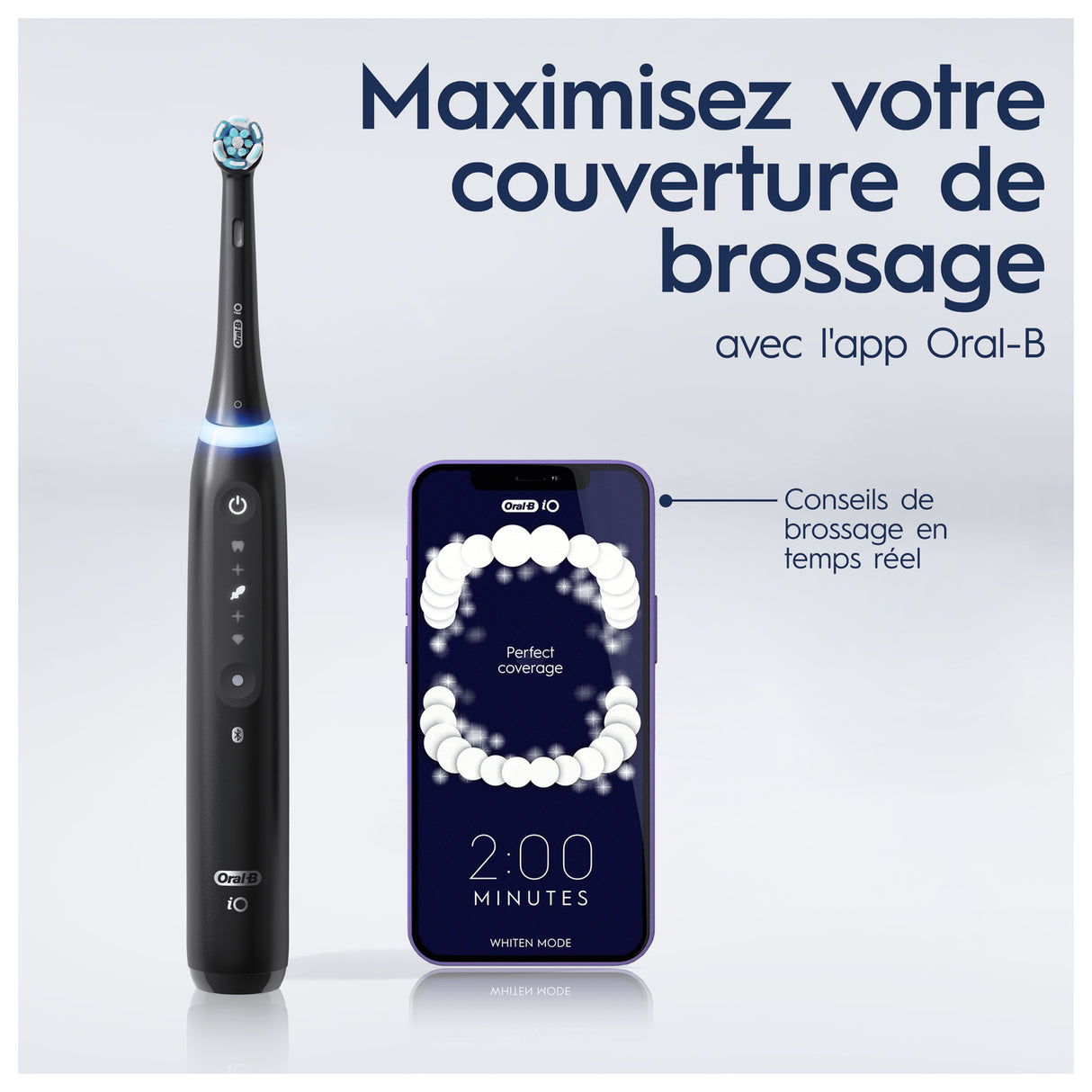 Oral-B iO 5 Lot De 2, Brosses a Dents Électriques Noire et Blanche, 2 Brossettes