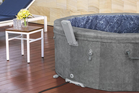 Spa semi rigide BESTWAY - Lay-Z-Spa Carrara - 140 airjets - 170 x 65 cm - 4 a 6 places - Rond (couverture, cartouche, 4 appuie-tete)
