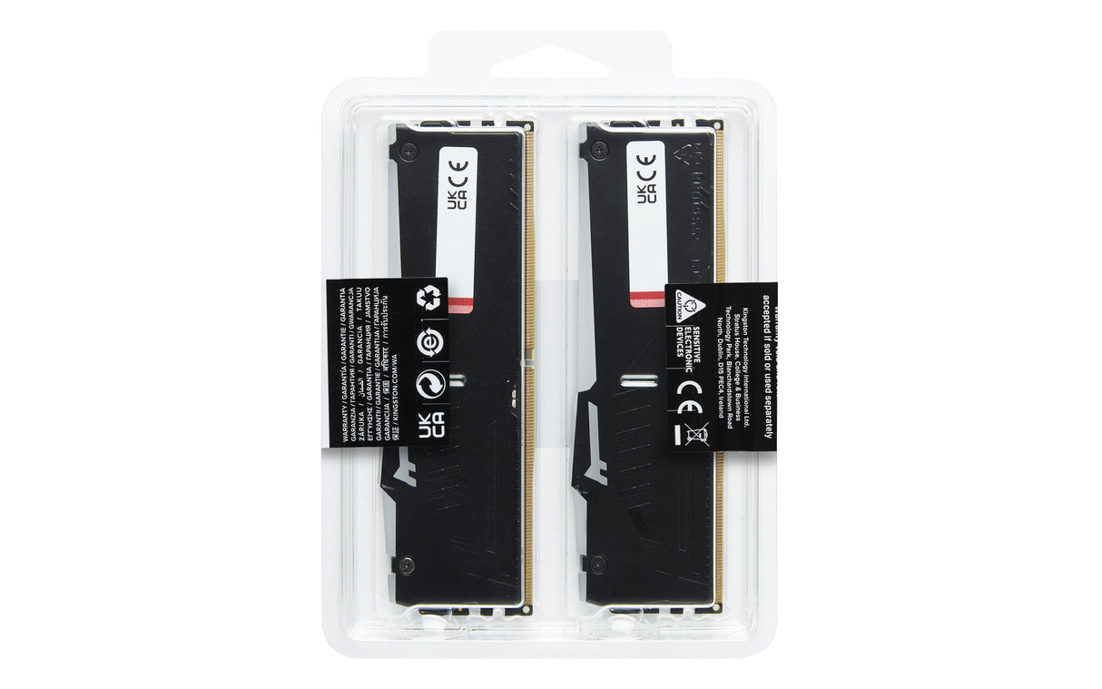 Kit Barrettes mémoire 32Go (2x16Go) DIMM DDR5 Kingston Fury Beast RGB  5600MHz CL40 (Noir)