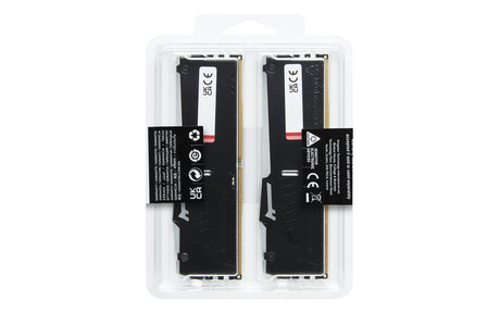 Kit Barrettes mémoire 32Go (2x16Go) DIMM DDR5 Kingston Fury Beast RGB  5600MHz CL40 (Noir)