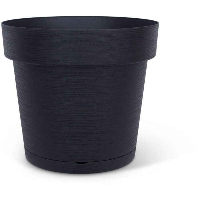 Pot de fleurs avec réserve rond - GARDEN ID - Glamour - Ř 50 - 47 L - H 43cm - Noir/Anthracite