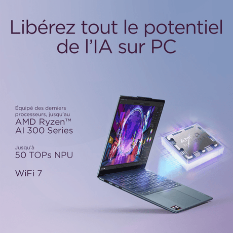 PC Portable LENOVO Yoga Slim 7 14AKP10 | Windows 11 - 14'' OLED - Ryzen 7 AI 350 - Copilot+ - RAM 32 Go - SSD 1 To - AZERTY