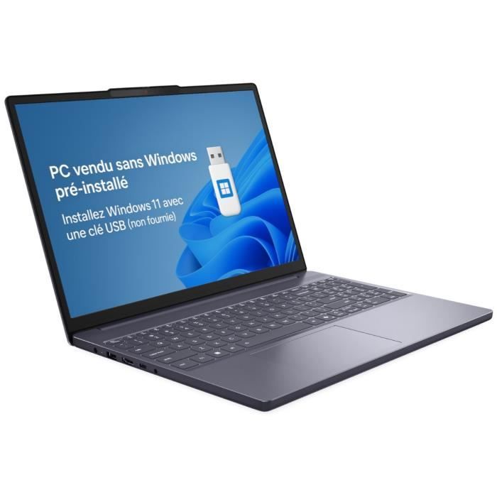 PC portable IdeaPad Slim 3 15ARP10 | Sans Windows - 15,3 WUXGA - Ryzen 7 7735HS - RAM 16 Go - SSD 512 Go - AZERTY