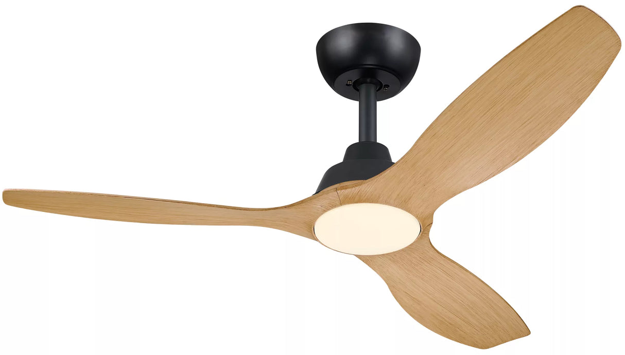 Ventilateur de plafond - Philips - Olas - Pales fixes - Diametre 132 cm - Noir/Bois - LED intégrée + télécommande